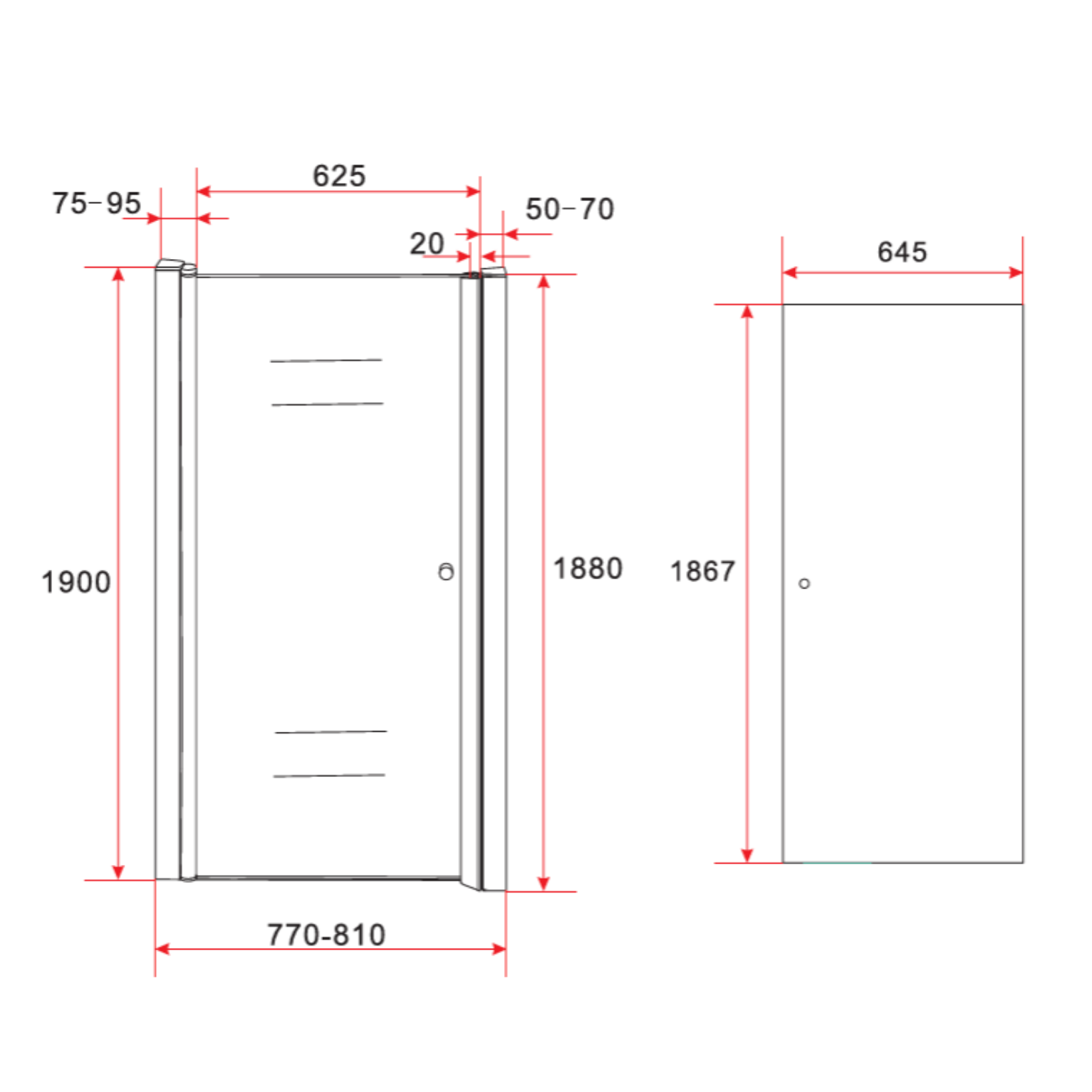 ALONI Douchedeur in Nis – 6 mm Veiligheidsglas