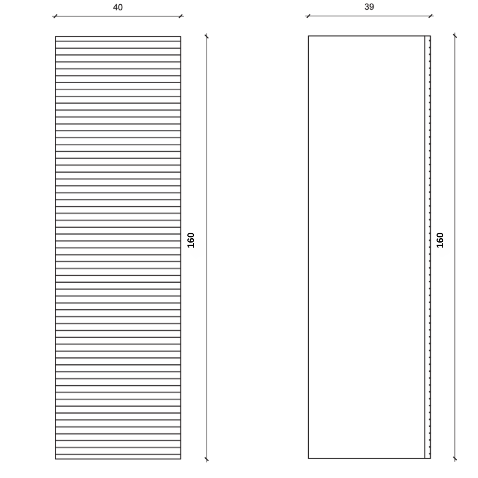 ALONI ELITE hoge badkamerkast – Horizontaal reliëf – Softclose