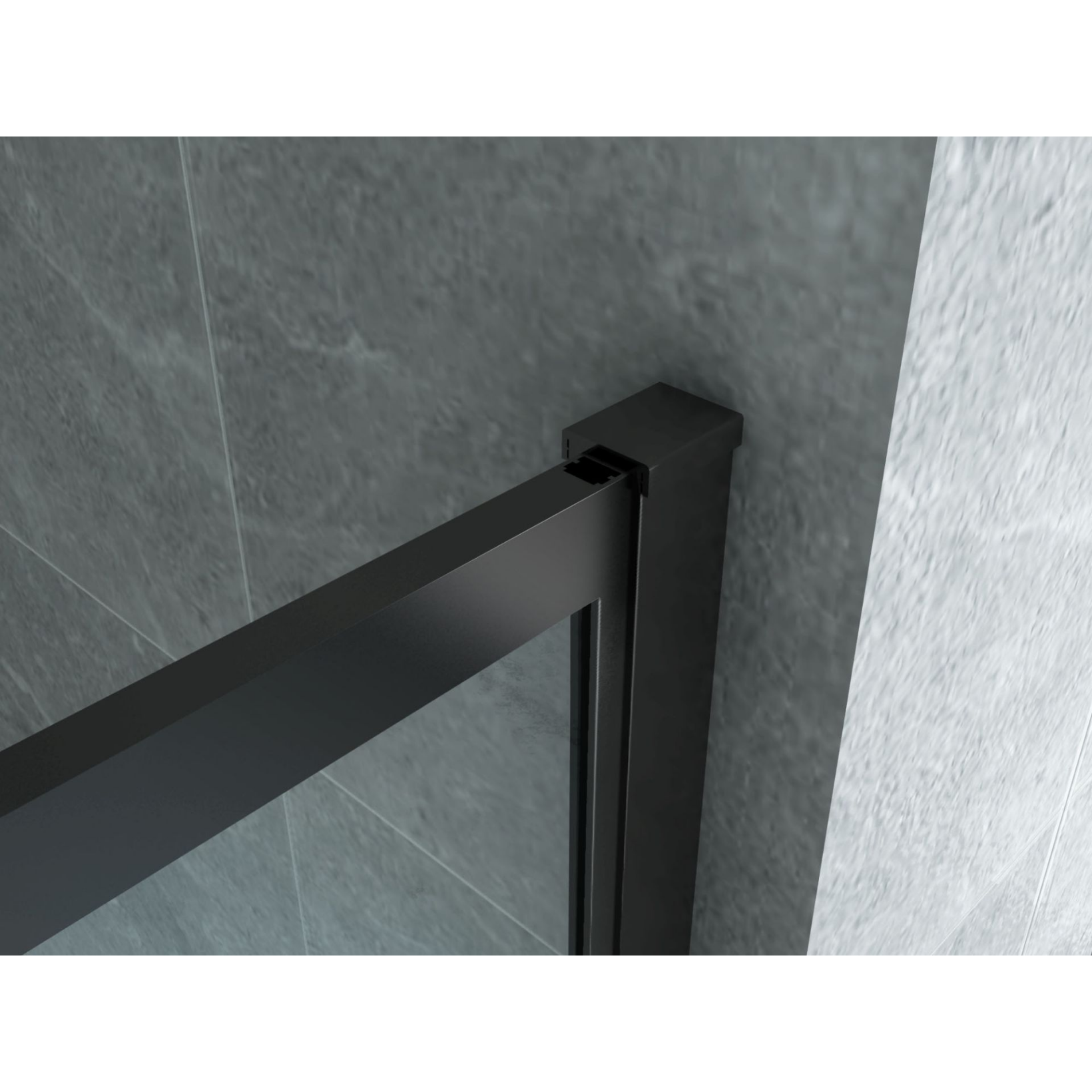 ALONI inloopdouchewand met mat zwart profiel – 8 mm veiligheidsglas