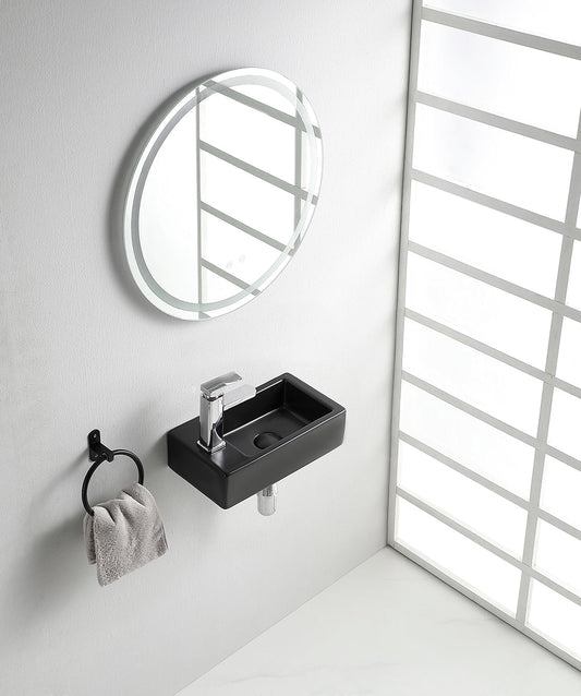 Rhea M Fontein Wiesbaden 40x22 cm Kraangat Links Mat Zwart