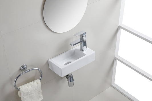 Rhea S mini fontein rechts 36,5 x 18 x 9 cm keramiek