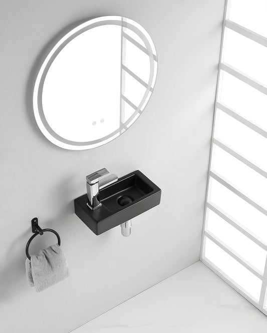 Mini-Rhea Fontein Wiesbaden Links 36X18X9 Cm in Mat Zwart