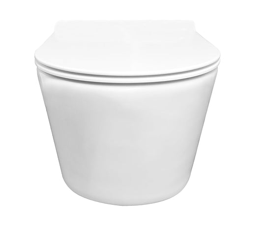 Sity randloos wandtoilet Wiesbaden met soft-close toiletbril en snelsluiting glanzend wit