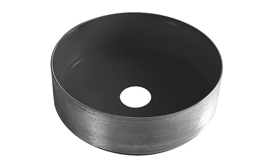 Mondri 36x36 cm Ronde Wastafel Wiesbaden Gunmetal / Mat Zwart