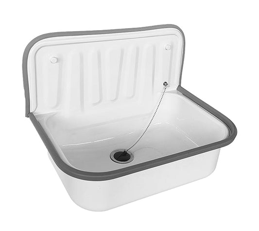 Uitstortgootsteen plaatstaal 50,5 x 33 x 37 cm glans