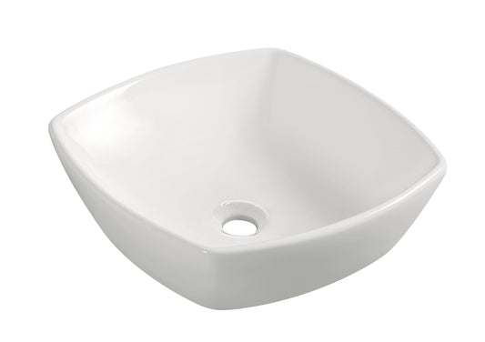 Plaza Keramische Opzetwastafel Wiesbaden 42x42 cm Wit (Zonder Overloop)