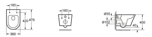 Vesta junior wandcloset rimless verkort glans wit