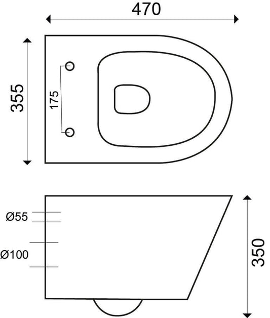 Vesta junior wandcloset rimless verkort met Vesta Junior toiletzitting softclose en quick release glans wit