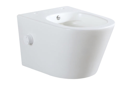 Bidesta randloos wandtoilet Wiesbaden met bidetkraan koud water in mat wit