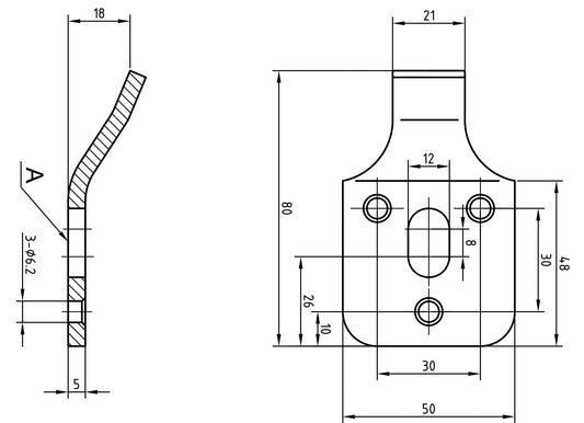 Bevestigingshaak 1/2''wastafel (per stuk) gegalv.