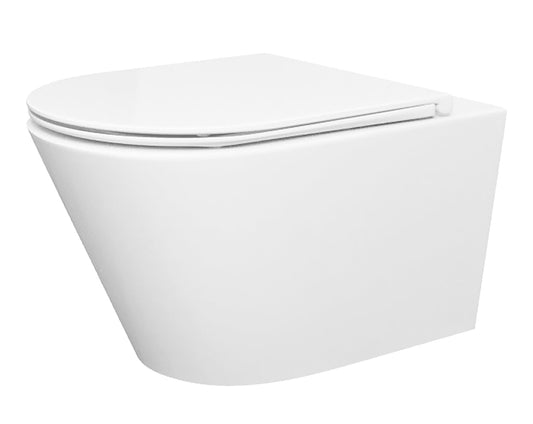 Stereo randloos wandtoilet met Flatline toiletbril Glanzend wit, Wiesbaden