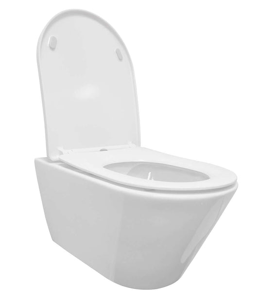 Stereo wandcloset rimless met Shade slim toiletzitting softclose en quick release glans wit