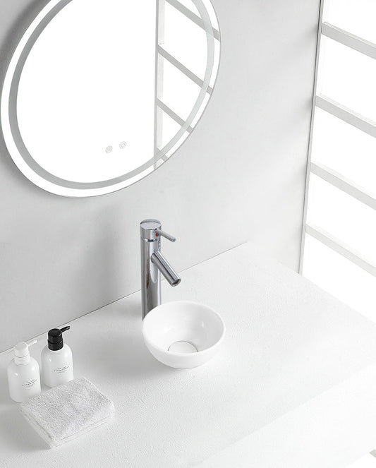 Consilio waskom rond 20 x 9 cm keramiek glans wit