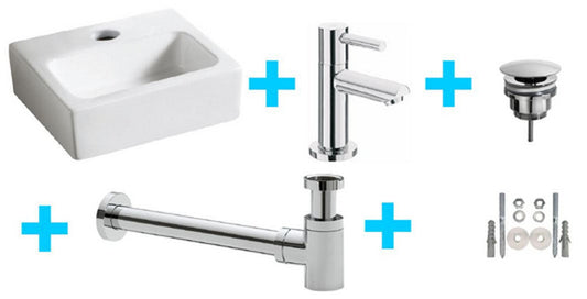 Leto Fountain + Amador Toiletkraanset Wiesbaden 1-pack in chroom