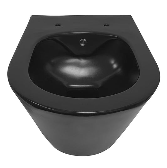 Luxe randloos wandtoilet Wiesbaden 53 cm met bidetfunctie in matzwart