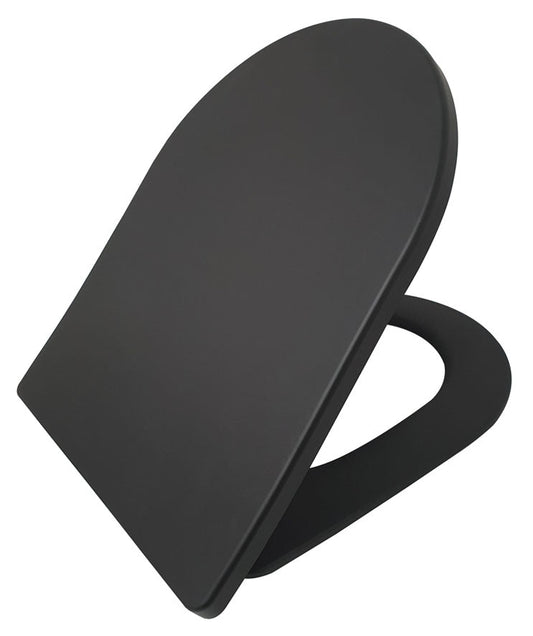 Vesta Shade Slanke Toiletbril Wiesbaden met Soft Close en Deksel in Matzwart