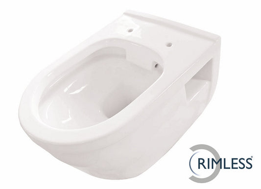 Prio Wandtoilet Wiesbaden Washdown Randloos in wit (exclusief zitting)