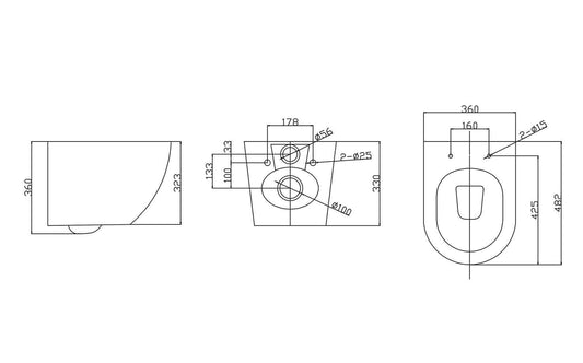 Nibiru rimless wandcloset met toiletzitting softclose en quick release