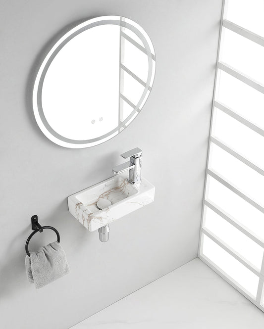 Mini-Rhea Fontein Wiesbaden Rechts 360X180X90 Cm in Keramiek Carrara