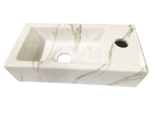 Mini-Rhea Fontein Wiesbaden Rechts 360X180X90 Cm in Keramiek Carrara