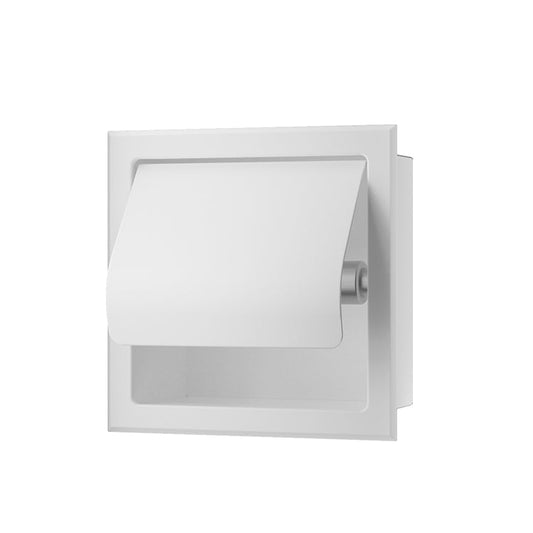 Inbouw Toiletrolhouder Wiesbaden Rocko met Klep Mat Wit