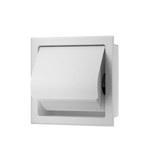 Inbouw Toiletrolhouder Wiesbaden Rocko met Klep Mat Wit