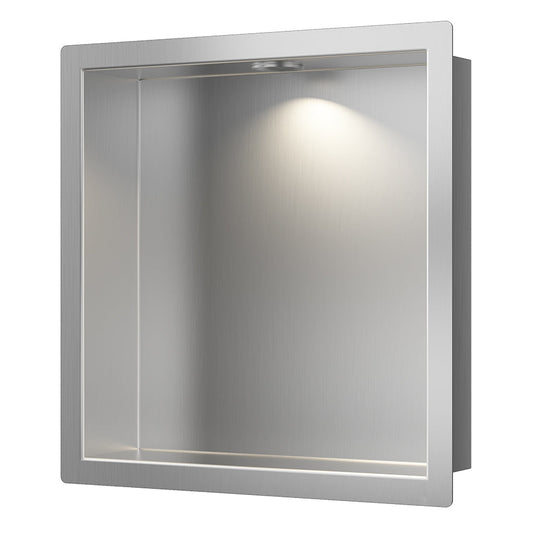 Wiesbaden Demis Inbouwnis 30x30x7 cm avec LED RVS