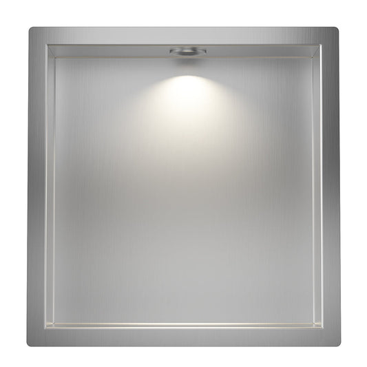 Wiesbaden Demis Inbouwnis 30x30x7 cm avec LED RVS
