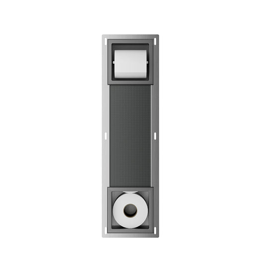 Rocko Inbouw Toiletrolhouder Wiesbaden zonder Klep en Reserverolhouder in Gunmetal