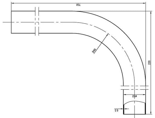 UniMatch vloerbuis 75 x 22 x 3,2 cm