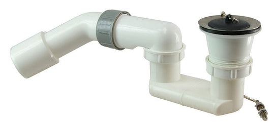 Siphon de receveur de douche avec bouchon 1 1/2" PVC blanc