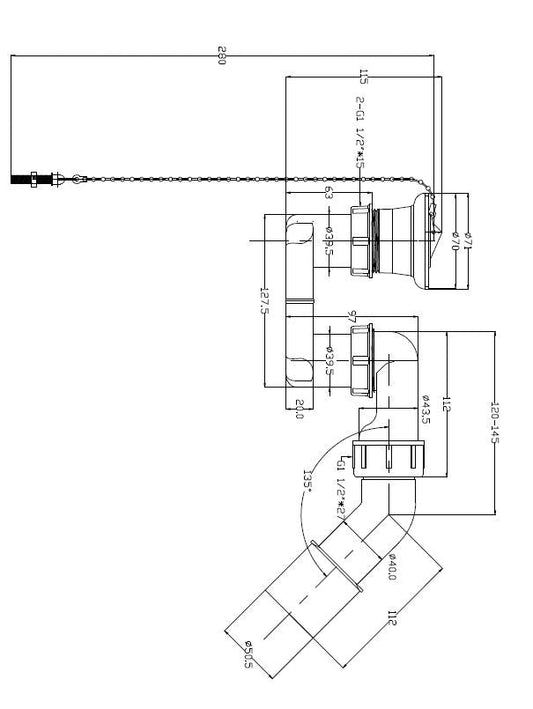Siphon de receveur de douche avec bouchon 1 1/2" PVC blanc