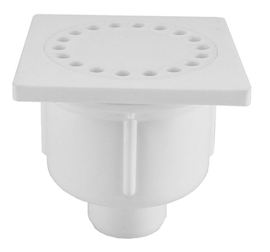 Doucheplug Wiesbaden 10X10 met onderuitlaat in wit
