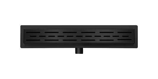 Caniveau de douche avec bride et grille 50 x 7 cm mat noir