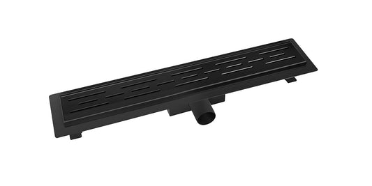 Caniveau de douche avec bride et grille 50 x 7 cm mat noir