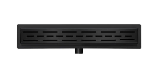 Caniveau de douche avec bride et grille 60 x 7 cm noir mat