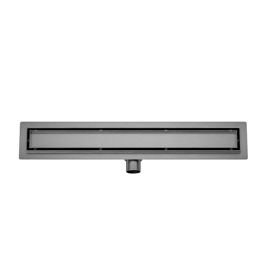 Wiesbaden Suus 100x7 cm Gunmetal Douchegoot met Tegelrooster en Flens