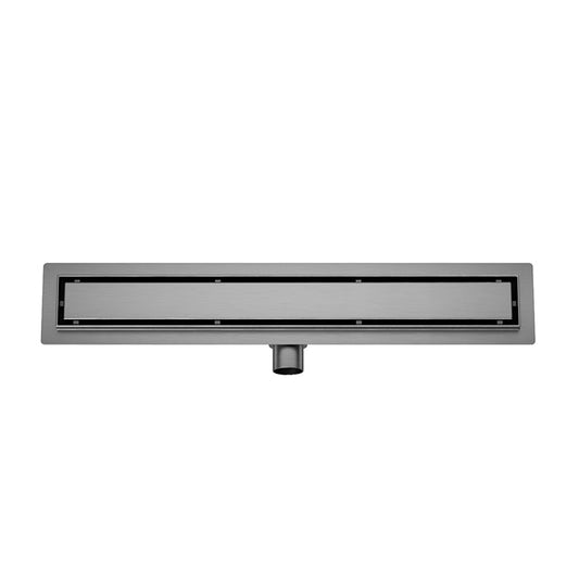 Wiesbaden Suus 100x7 cm Gunmetal Douchegoot met Tegelrooster en Flens