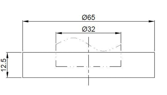 UniMatch sifon rozet 32 mm x 65 mm chroom