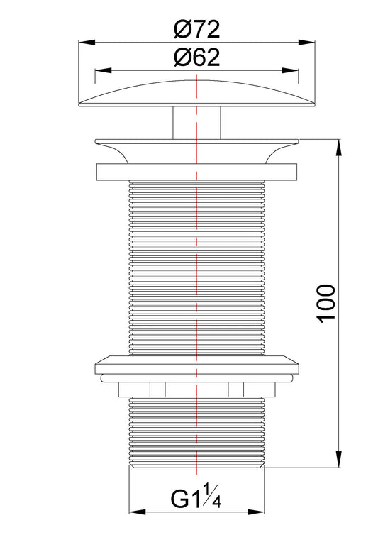 Caral Verlengde 5/4" Open Aftapplug Wiesbaden Mat Wit