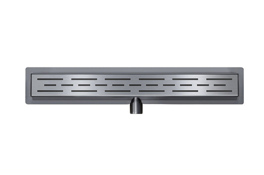 Caniveau de douche avec bride et grille 70 x 7 cm gunmetal PVD