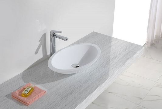 Opbouw Solid Surface Fontein Wiesbaden Rond 59x35x11 cm