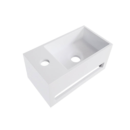 Solid Surface Fontein met Handdoekhouder Wiesbaden (Kraangat Links) 35,6X20,3X15,9 Cm