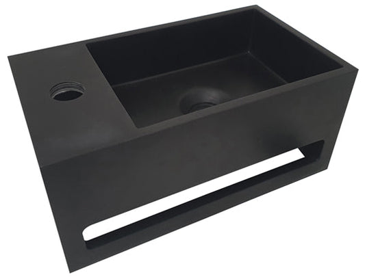 Matzwarte Fontein met Handdoekhouder Wiesbaden 35,6X20,3X15,9 Cm (Kraangat Links)