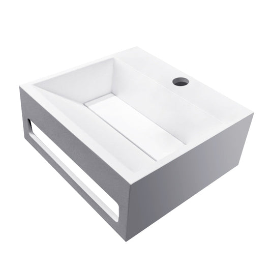 Julia Fountain Wiesbaden 30X28X12,5 Cm in massief oppervlak, mat wit