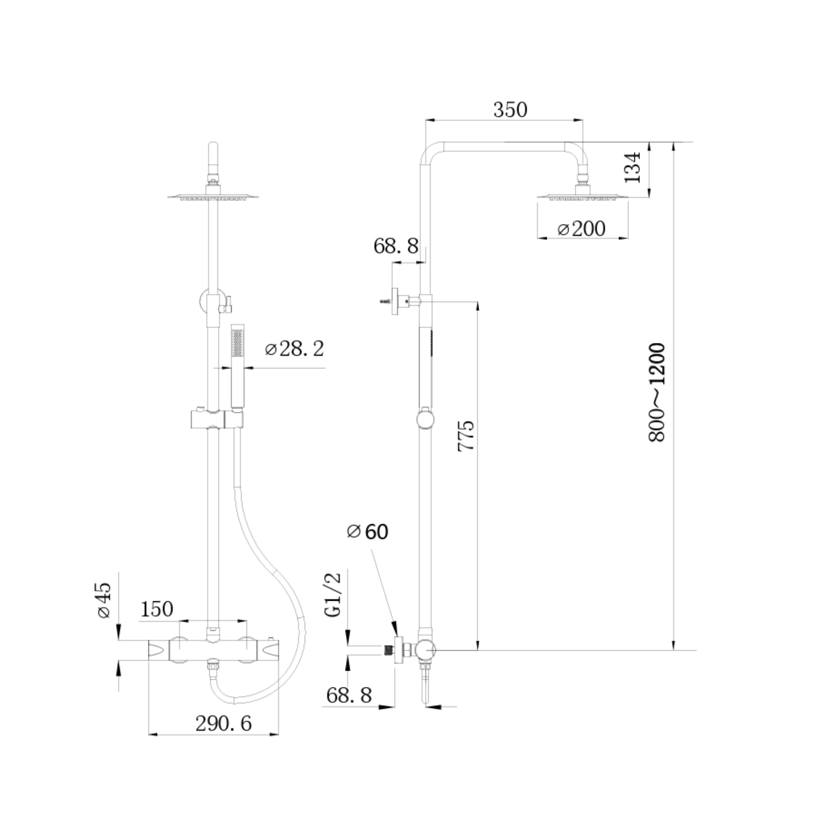 ALONI douchekolom Optima Rondo