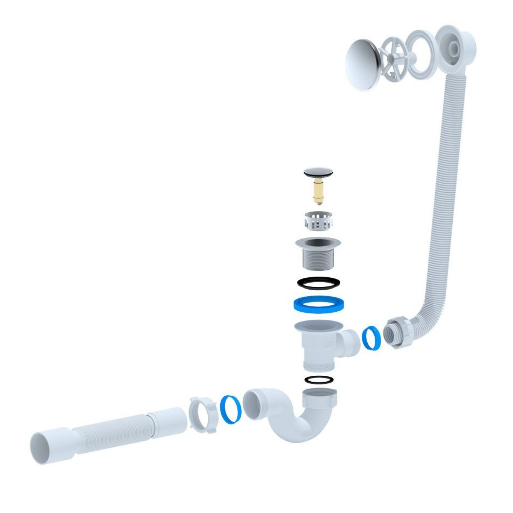 ALONI flexibele badsifon met afvoerrooster Ø50 mm