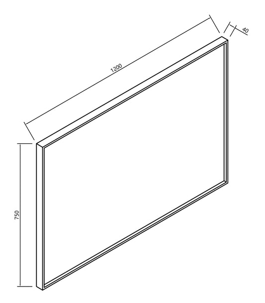Ribella Spiegel met Lijst Wiesbaden 120 cm Mat Zwart