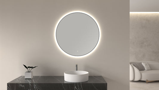Novi Ronde Spiegel Wiesbaden met LED, Dimbaar 80 Cm in Mat Zwart