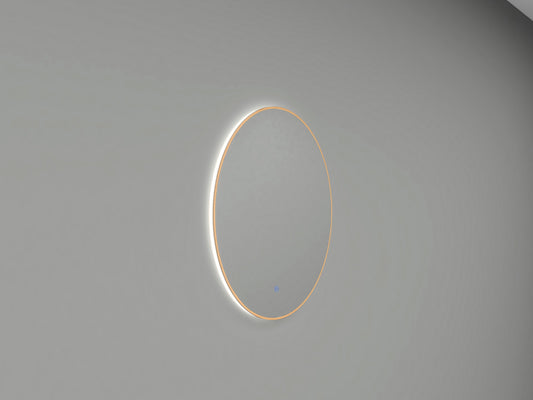 Novi spiegel rond met LED, dimbaar 100 cm geborsteld messing